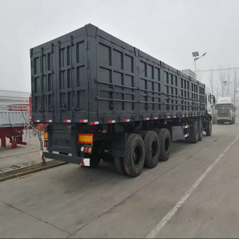 Ağır Yük Daşıyıcı Gücləndirilmiş Yan Dəyirmə Dump Yarımqoşqu
